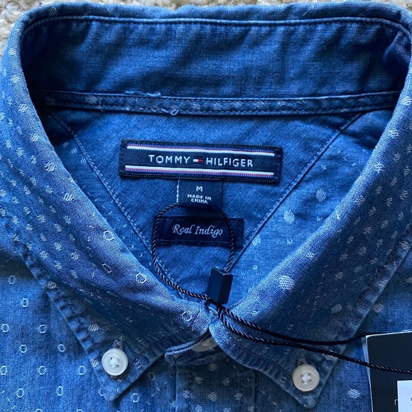 Real Indigo Tommy Hilfiger Button Down Shirt - Picture 6 of 8
